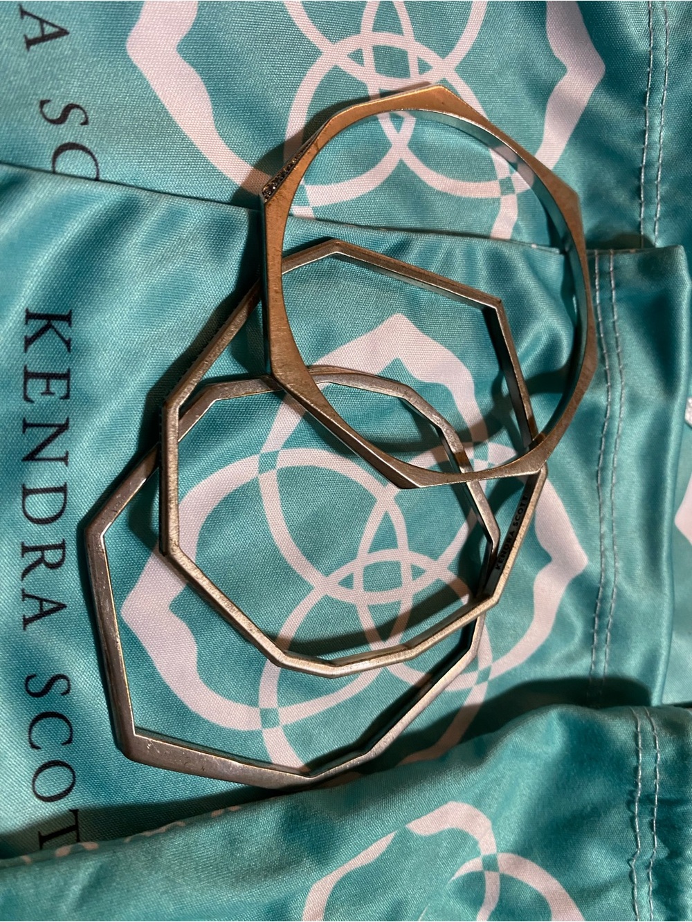 Kendra Scott Metallic Geometric Bangle Set - silver